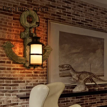 wine cafe, dnevna soba, Ameriški stil retro ustvarjalne stenske svetilke brezplačna dostava
