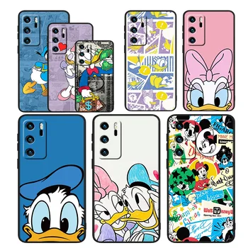 Donald Duck Risanka Za Huawei P50 P40 P30 P20 P10 P8 Pro Lite E 2017 5G Črnega Silikona, Mehko Razkošje Telefon Primeru Capa 1