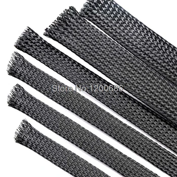 20M 10 mm Black Nylon Pleteni Kabla, Cevi, črne Snakeskin Zaščiti HIŠNIH Najlon Rokav Razširljiv Rokavi