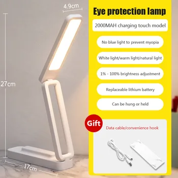 LED Zlaganje Desk Lučka za Branje Zaščito za Oči Zatemnitev Razsvetljavo namizne Svetilke, Posteljne Dnevna Soba Polnjenje Akumulatorske Svetilke