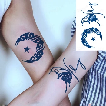 Pol Roko Nepremočljiva Dolgotrajno Tattoo Nalepke Luna Star Ponaredek Tatoo Nekaj Flash Tattoo Tatouage Roko, Nogo Roko Za Moške, Ženske