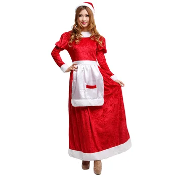 Božični kostum žensk rdeče dolgo obleko za božič oblačila Vesel Božič obleko precej uspešnosti kostume za božič 10