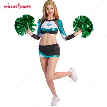 Ženske, Dekleta Evforije Cheerleading Enotno Kostum Maddy Perez Cosplay Dolg Rokav Šoli Cheerleading Enotna