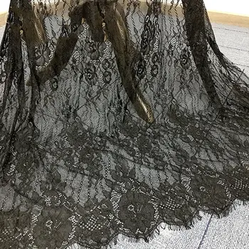 GLace 3M/Veliko črno obleko, krilo diy ročno izdelane čipke tkanine materiala votlih prugasta cvet trepalnic tkanine TX1029