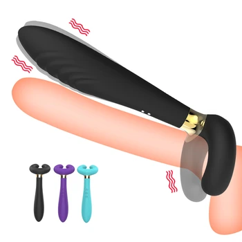 10 Hitrosti Vibrator Dvojno Penetracijo Analni Čep Butt Plug Vibrator Za Moške Trak Na Penis, Vagina Plug Adult Sex Igrače Za Pare
