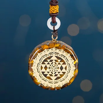 Naravni Citrine Ogrlica Orgonski Reiki Healing Amulet Obesek Sveto Geometrijo Čakro Energijsko Meditacijo Nakit Darilo Dropshiping