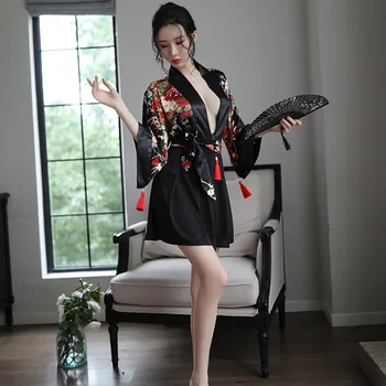 Cosplay Oblačila Tradicionalnih Azijskih Lady Oblačilih Yukata Haori Ženske Japonski Kimono 2PCS Majica, Krilo Določa Jopico Samurai Kostum