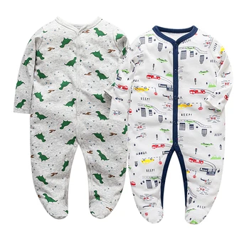 Newborn Baby Oblačila Fant in Dekle Pajama Bombaž Novo rojen Footies Sleepsuit Komplet za Malčke Onesie Risanka 0-12 Mesecev Baby Romper