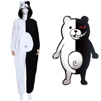 Anime Danganronpa Dangan Ronpa Monokuma Cosplay Kostume Monomi Pižamo Onesies Sleepwear Halloween Carnival bo Ustrezala ženske oblačila