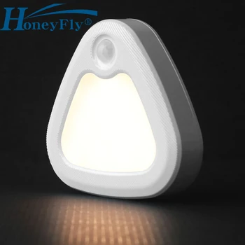 HoneyFly LED Senzor Gibanja Nočna 1.5 W Topla Bela Smart Noč lahki Prenosni Samodejno Za Omaro Stopnicah, Hodniku,
