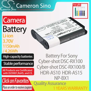 CameronSino Baterija za Sony Cyber-shot DSC-RX100 Cyber-shot DSC-RX100/B HDR-AS10 ustreza Sony NP-BX1 Digitalnega fotoaparata Baterije