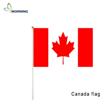 ZJUTRAJ meri zastava Kanade zastavo 10pcs strani zastavico 14x21cm ročno zastavo s palico šport dom dekoracija 2