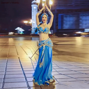 Ples trebuh Uspešnosti Kostume Nastavite Princesa Jasmina Trebuh Ples, Oblačila Puščavi Zasebnih Custom-made Indijski Orientalski Obleko