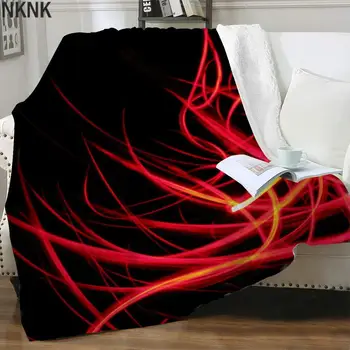 NKNK Brank Neonskih Luči Odejo Povzetek Odeje Za Postelje Psihedelični 3D Tiskanja Umetnosti Bedspread Za Posteljo Sherpa Odejo Moda