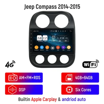 Android 9.0 Avto Multimedijski Predvajalnik Za Jeep Compass 2014-2015 Videa, GPS Navigacijo DVD Radio Stereo Inteligentni Sistem