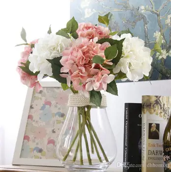 Hydrangea pincushion Umetno Cvetje svile Cvetja hydrangea 47 CM 18.5 PALČNI Doma okraski za Stranko Poroka ali Rojstni dan