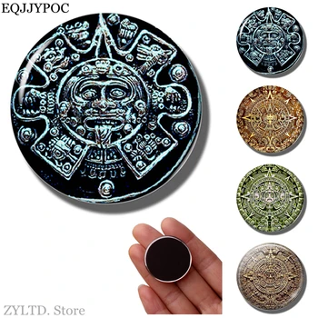 Mayan Totem Azteški Koledar Hladilnik Magnet Mehiški Hladilnik Magneti, Nalepke za Steklo Chrysoprase 30 MM Moda Ustvarjalni Dom Dekor