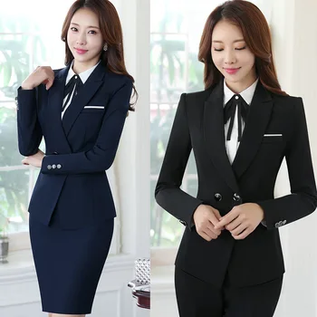 Korejski jeseni, pozimi poklicna oblačila za ženske urad obleko, ženske delovne obleke za ženske ženska obleke, hlače, jopič z 1