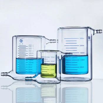 1PCS 50 ml Do 1000 ml Borosilicate Steklo Dvojno Plast Gtk, Laboratorij Jacketed Gtk za Fotokatalitskih Preizkusa