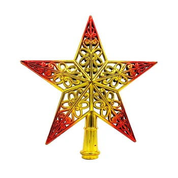 Drevo Božič Pokrivalo Star Okraski Okraski Angelornamentmetal Zlatih Zvezd Okraski Glitterplastictoppers Izdolbel 1